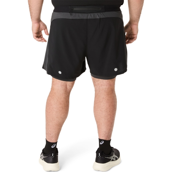 Asics Road Logo 2 in 1 5in Shorts - Performance Black/Graphite Grey
