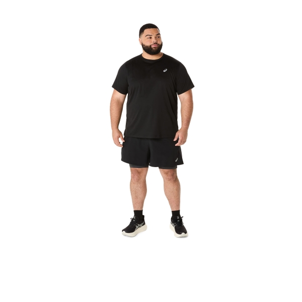 Asics Road Logo 2 in 1 5in Shorts - Performance Black/Graphite Grey