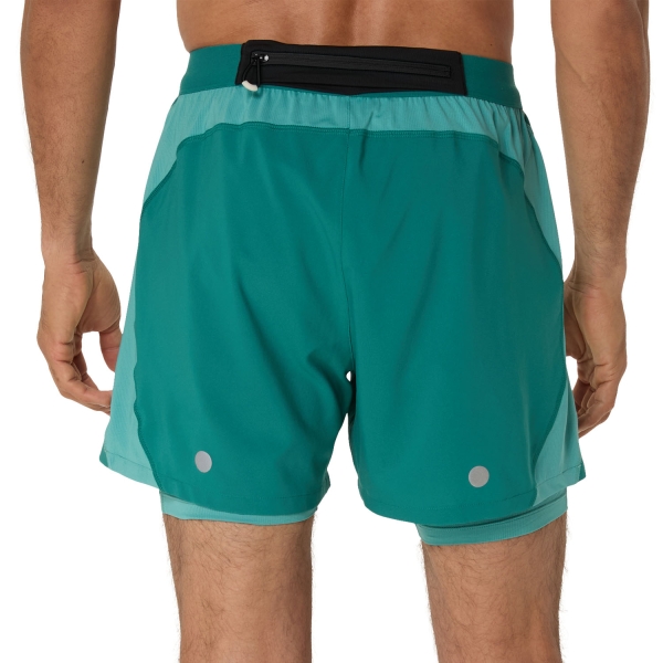 Asics Road Logo 2 in 1 5in Shorts - Rainy Lake/Light Teal