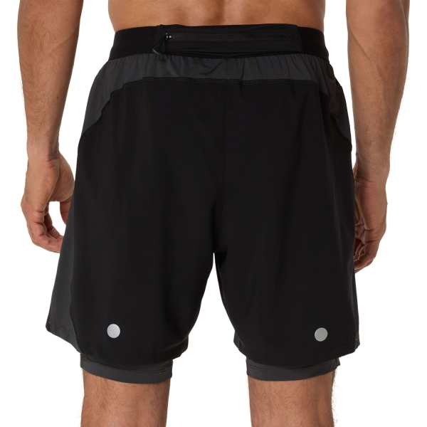 Asics Road Logo 2 in 1 7in Pantaloncini - Performance Black/Graphite Grey