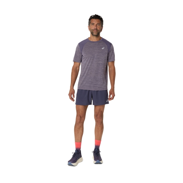 Asics Road Logo 5in Shorts - Indigo Fog/Lavender