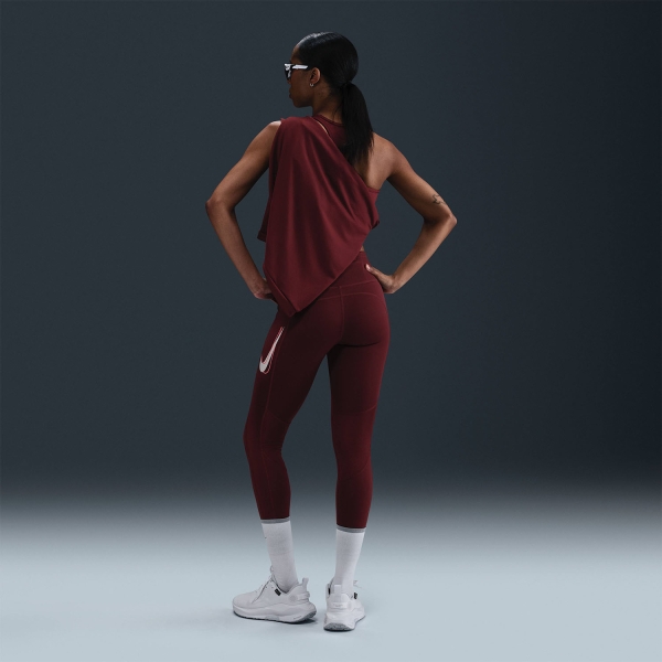 Nike Fast 7/8 Swoosh Tights - Dark Team Red
