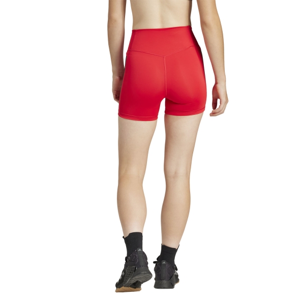 adidas Optime 3 Stripes 4in Shorts - Pure Ruby