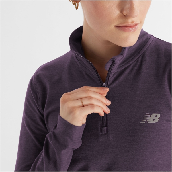 New Balance Space Dye Maglia - Plum Brown Heather