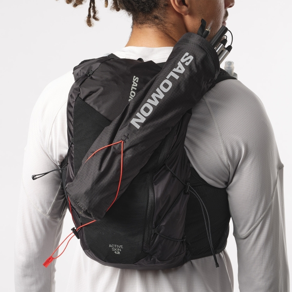 Salomon Active Skin 12 Set Zaino - Black/Metal