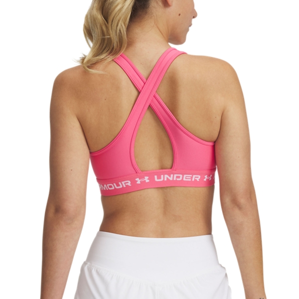 Under Armour Crossback Mid Sports Bra - Super Pink/White