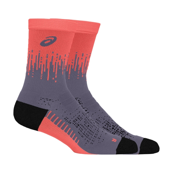 Asics Performance Crew Socks - Greyish Purple/Coral Reef