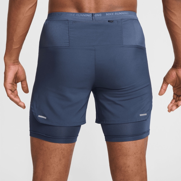 Nike Dri-FIT Stride Hybrid 2 in 1 5in Shorts - Thunder Blue/Reflective Silver