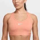 Nike Swoosh Sports Bra - Apricot Agate/White