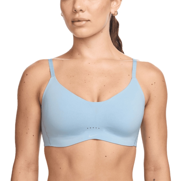 Reggiseno Sportivo Donna Nike Alate Minimalist Reggiseno Sportivo  Light Armory Blue/White FQ3550440