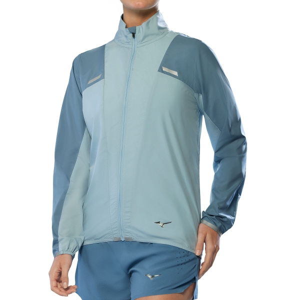 Women's Running Jacket Mizuno Tech Light Jacket  Citadel/Cloud Blue J2GEC20082