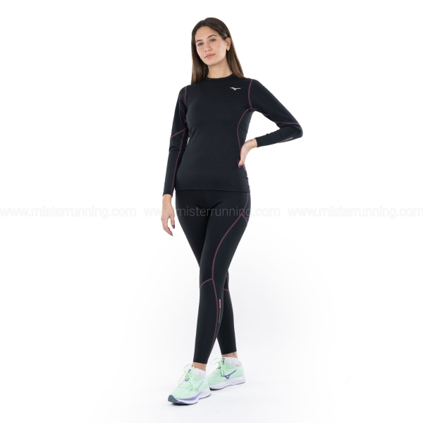 Mizuno Merino Wool Crew Shirt - Black/Violet Quartz