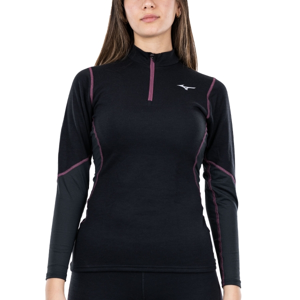 Maglia Intimo Sportivo Donna Mizuno Mizuno Merino Wool Maglia  Black/Violet Quartz  Black/Violet Quartz 