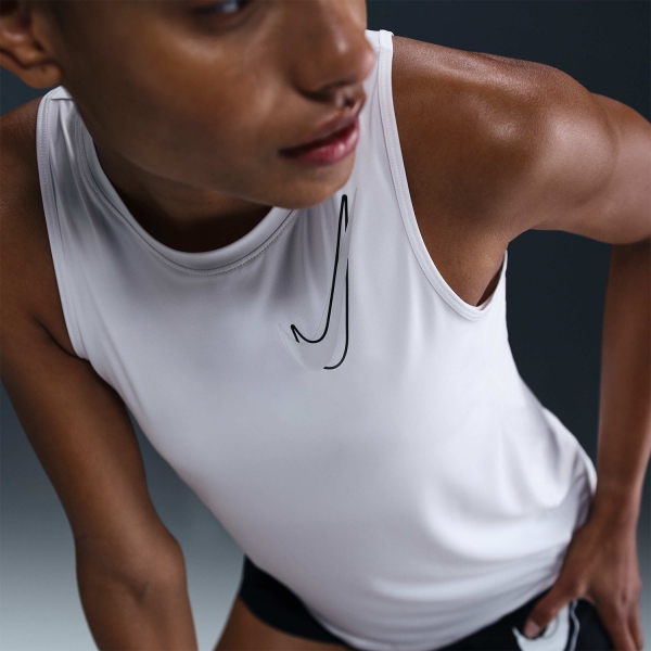 Nike Dri-Fit One Swoosh Top - White