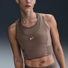Nike Dri-FIT Pro Top - Mink Brown/White