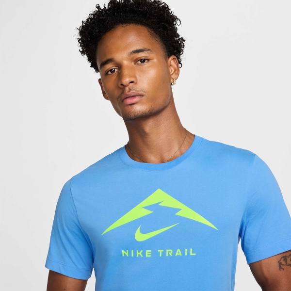 Nike Dri-FIT Trail Logo Maglietta - University Blue/Volt