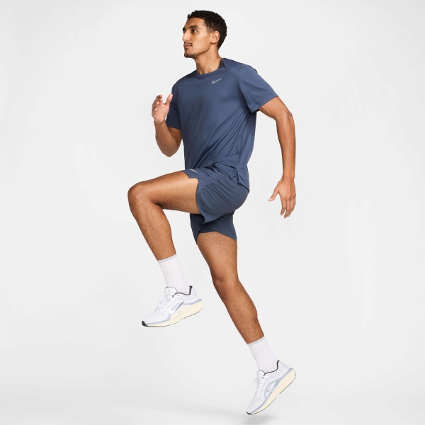 Nike Dri-FIT UV Run Division Miler Maglietta - Thunder Blue/Reflective Silver