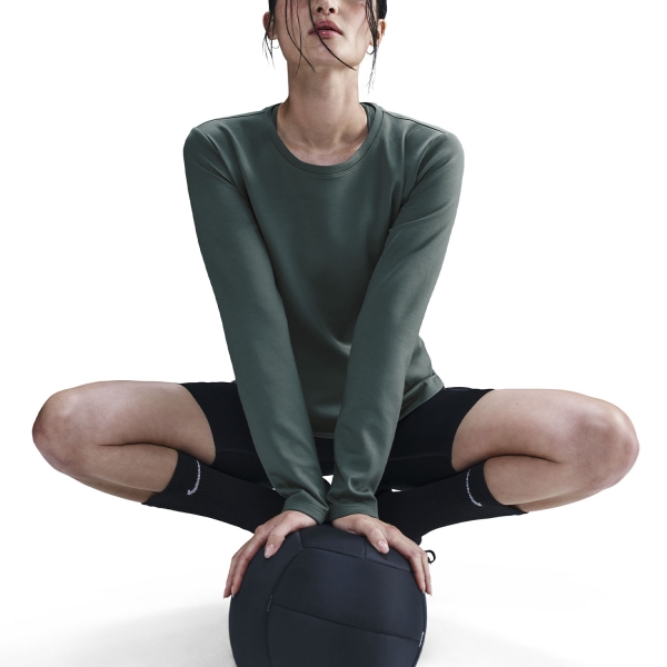 Maglia e Felpa Fitness e Training Donna Nike Nike ThermaFIT One Maglia  Vintage Green/White  Vintage Green/White 