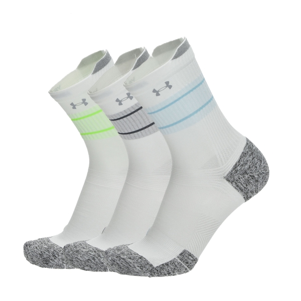 Calze Under Armour ArmourDry Cushion x 3 Calze  White/Reflective/Green 13870430102