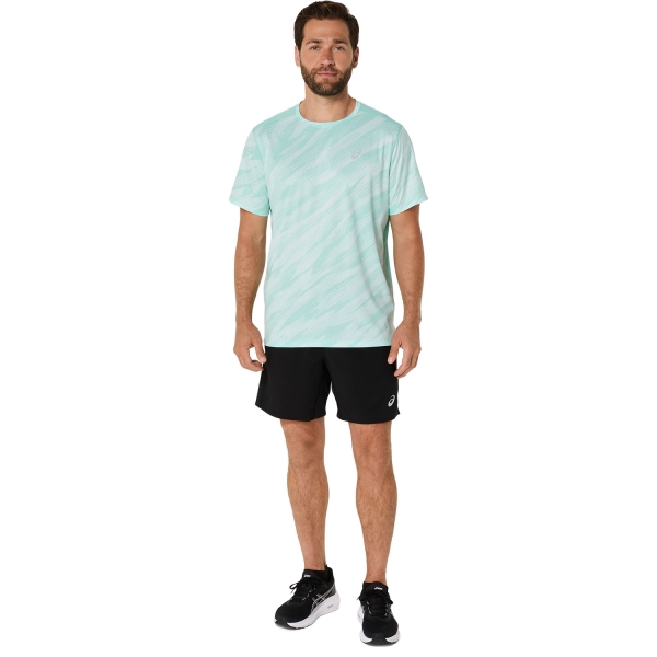 Asics Core All Over Print Logo Maglietta - Oasis Green