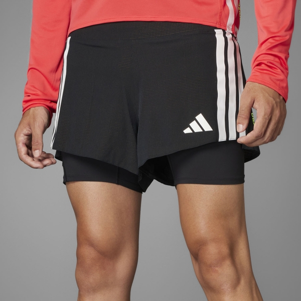 Pantaloncino Running Uomo adidas adizero 2 in 1 3in Pantaloncini  Black JD4202