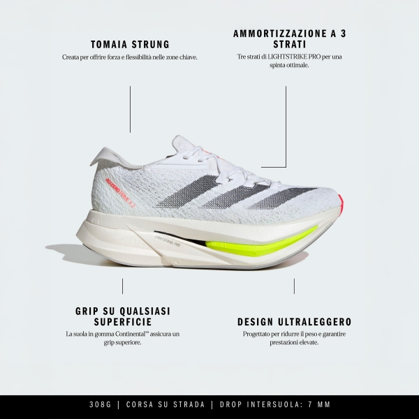 adidas adizero Prime X 2 STRUNG - Cloud White/Core Black/Lucid Red
