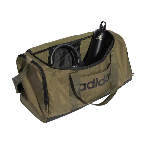 adidas Linear Logo Medium Duffle - Olive Strata/Black