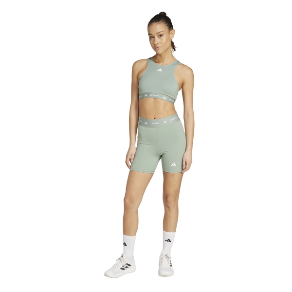 adidas TechFIT 5in Shorts - Silver Green