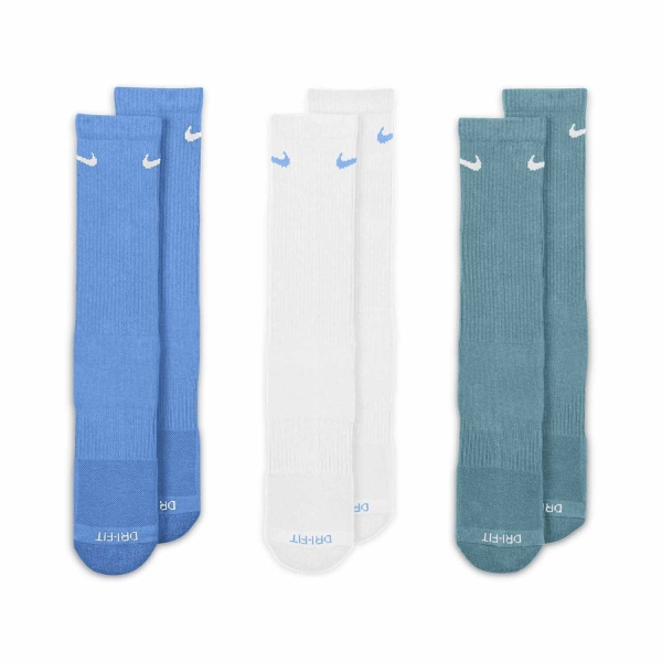 Nike Everyday Plus Cushioned x 3 Socks - Multi Color/Blue