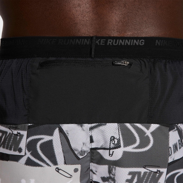 Nike Stride Run Energy 5in Pantaloncini - Off Noir/Black/Reflective Silver