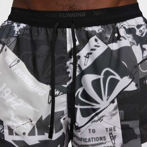 Nike Stride Run Energy 5in Pantaloncini - Off Noir/Black/Reflective Silver
