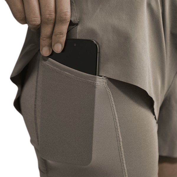 Nike Swift 2 in 1 2.5in Shorts - Mink Brown/Reflective Silver