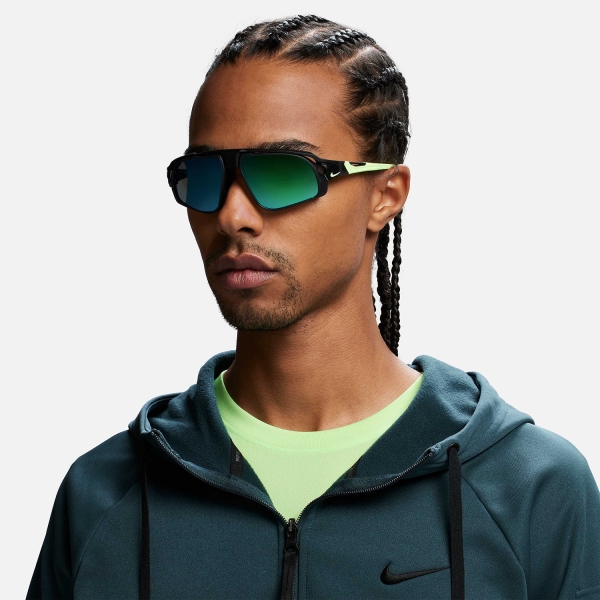 Nike Flyfree Sunglasses - Matte Black/Green Mirror/Road Tint