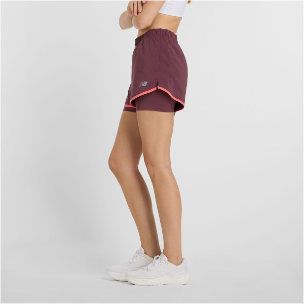 New Balance Essentials 2 in 1 3in Shorts - Faded Plum