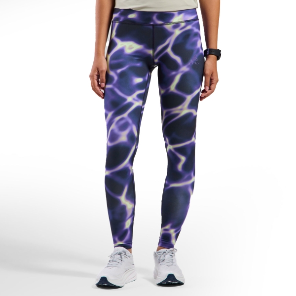 Women's Running Tights Odlo Zeroweight Print Tights  Afterparty 32395121121