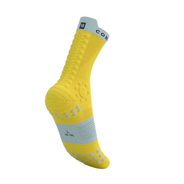 Compressport Pro Racing V4.0 Trail Calze - Maize/Dawn Blue
