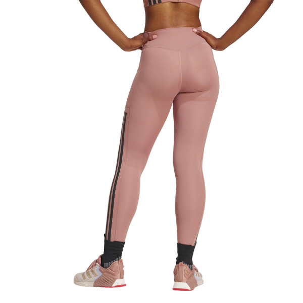 adidas Optime 3 Stripes Tights - Warm Clay