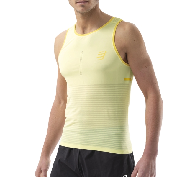 Canotta Running Uomo Compressport Pro Canotta  Elf Yellow ATSM7427035