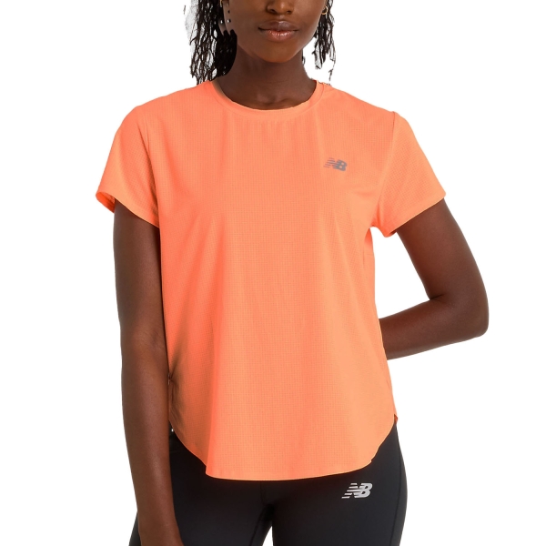 Camiseta Running Mujer New Balance Race Day Camiseta  Hot Mango WT51227HMO