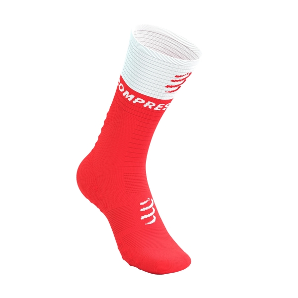 Compressport Mid Compression V2.0 Socks - Fluo Red/White