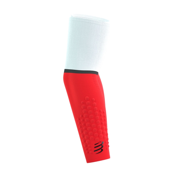 Compressport Armforce Ultralight Manicotti a Compressione - White/Fluo Red