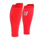 Compressport R2 3.0 Gambaletti a Compressione - Fluo Red/White Reflective