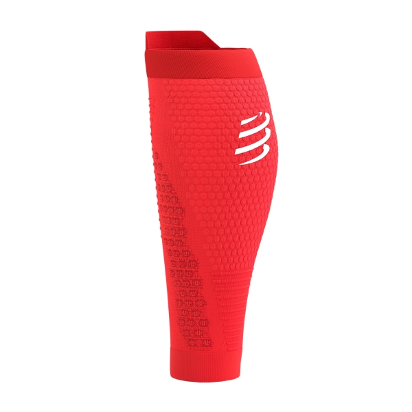 Compressport R2 3.0 Gambaletti a Compressione - Fluo Red/White Reflective