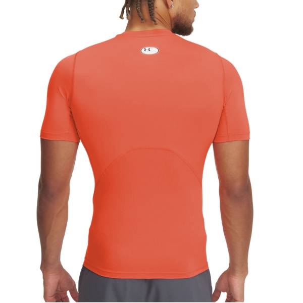Under Armour HeatGear Compression Logo Camiseta - Fire/White