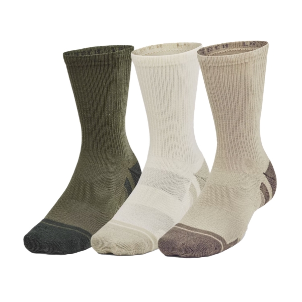 Calcetines Under Armour Performance Tech Crew x 3 Calcetines  City Khaki/Ivory Dune/Taupe Dusk 13795120299