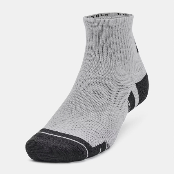Under Armour Performance Tech Quarter x 3 Calcetines - Mod Gray/White/Jet Gray