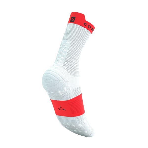 Compressport Pro Racing V4.0 Socks - White/Fluo Red