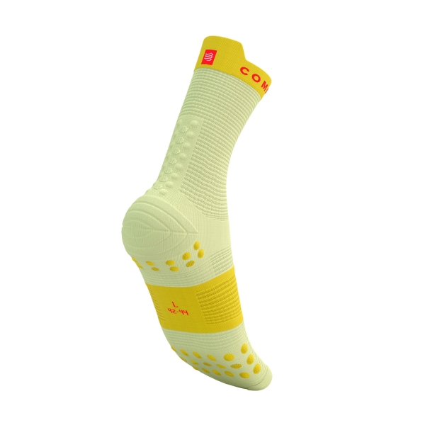 Compressport Pro Racing V4.0 Calze - Elf Yellow/Fluo Red