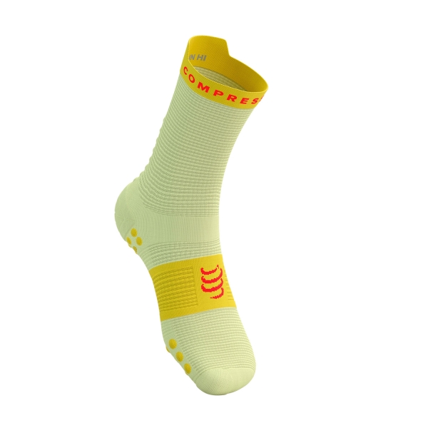 Compressport Pro Racing V4.0 Calze - Elf Yellow/Fluo Red