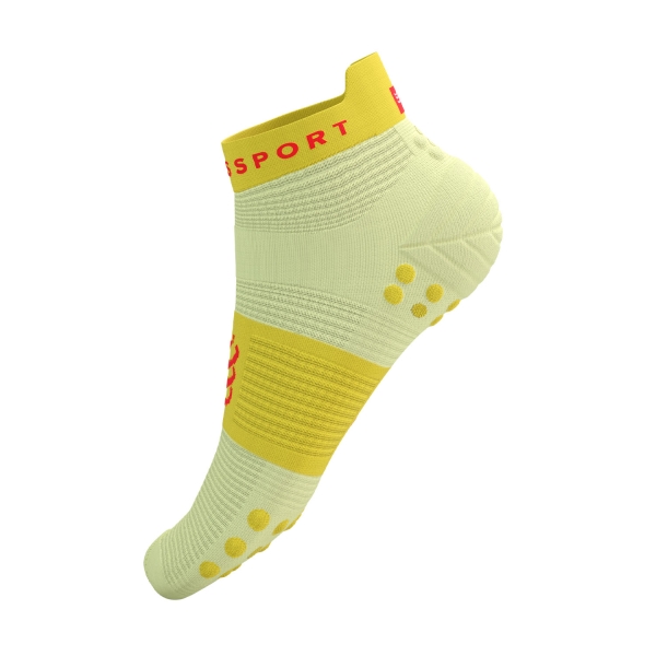Compressport Pro Racing V4.0 Logo Calze - Elf Yellow/Fluo Red